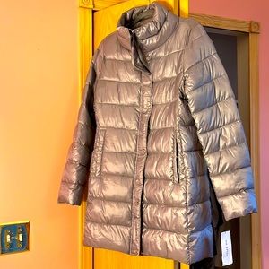 Via Spiga silver puffer coat Size L π